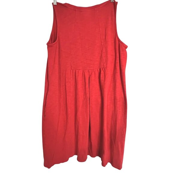 J. Jill Red Sleeveless Midi Tank Dress With Pockets Womens Size‎ M - Picture 2 of 13